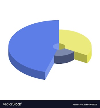 Flat icon on stylish background pie chart vector image