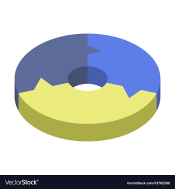 Flat icon on stylish background pie chart vector image