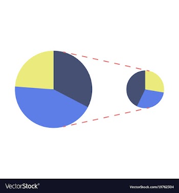 Flat icon on stylish background pie chart vector image