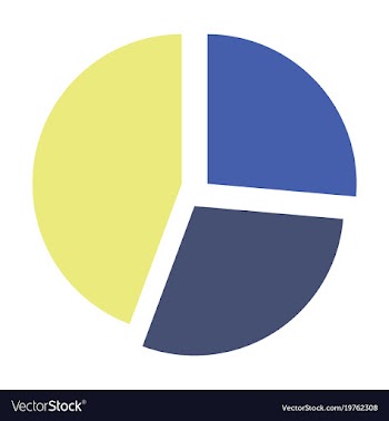 Flat icon on stylish background pie chart vector image