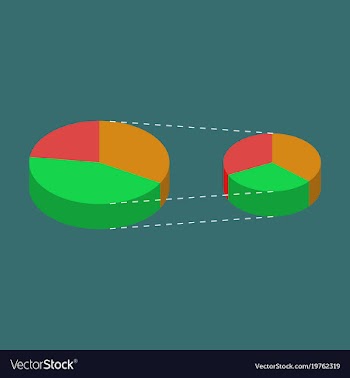 Flat icon on stylish background pie chart vector image