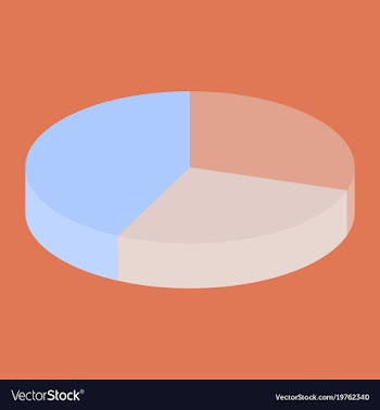 Flat icon on stylish background pie chart vector image