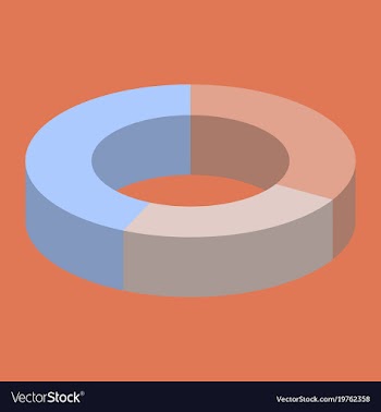 Flat icon on stylish background pie chart vector image