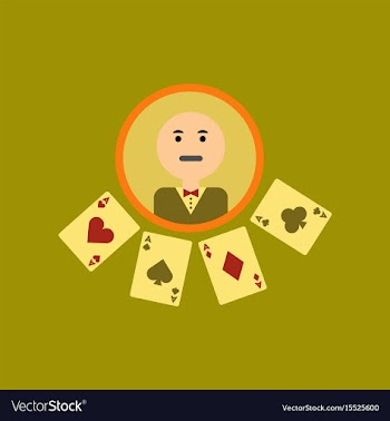 Flat icon on stylish background poker dealer vector image