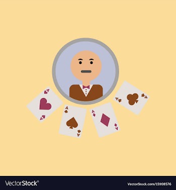 Flat icon on stylish background poker dealer vector image