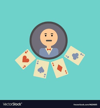 Flat icon on stylish background poker dealer vector image