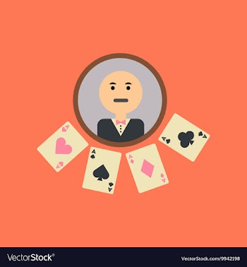 Flat icon on stylish background poker dealer vector image