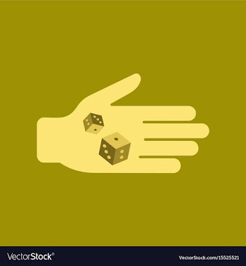 Flat icon on stylish background poker dices hand vector image