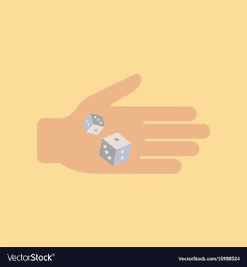 Flat icon on stylish background poker dices hand vector image