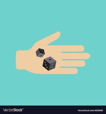 Flat icon on stylish background poker dices hand vector image