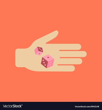 Flat icon on stylish background poker dices hand vector image