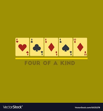 Flat icon on stylish background poker four of a vector image