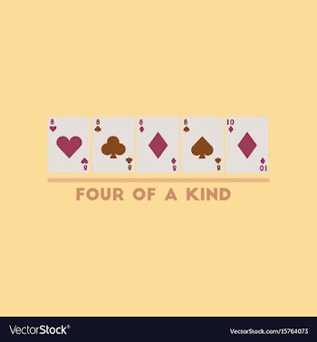 Flat icon on stylish background poker four of a vector image