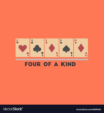 Flat icon on stylish background poker four of a vector image