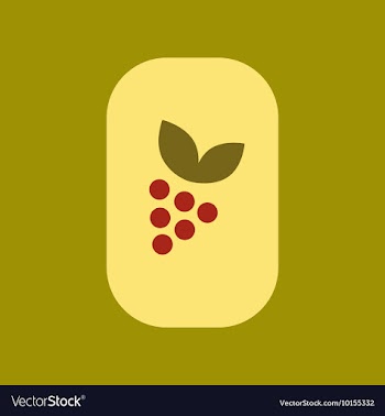 Flat icon on stylish background poker grapes leaf vector image