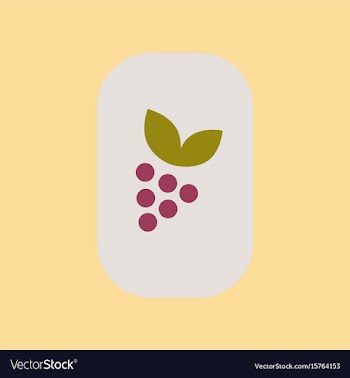 Flat icon on stylish background poker grapes leaf vector image