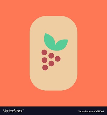 Flat icon on stylish background poker grapes leaf vector image