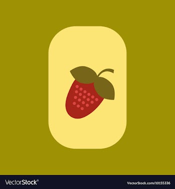 Flat icon on stylish background poker Strawberry vector image