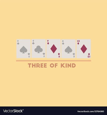 Flat icon on stylish background poker three of vector image