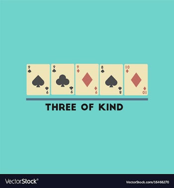 Flat icon on stylish background poker three of vector image