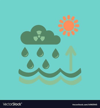 Flat icon on stylish background radioactive cloud vector image