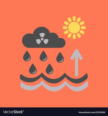 Flat icon on stylish background radioactive cloud vector image