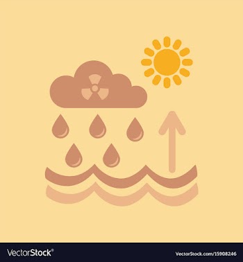 Flat icon on stylish background radioactive cloud vector image