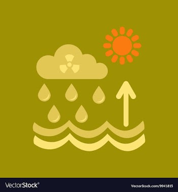 Flat icon on stylish background Radioactive cloud vector image