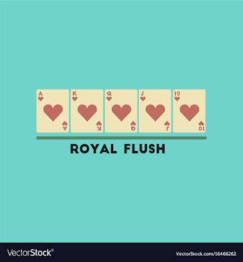 Flat icon on stylish background royal flush vector image