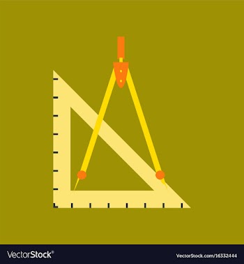 Flat icon on stylish background ruler compass vector image