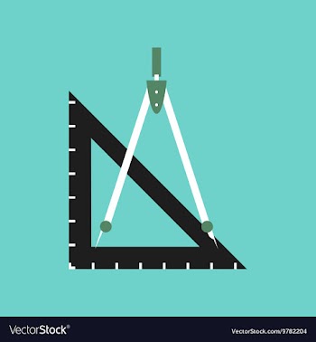 Flat icon on stylish background ruler compass vector image