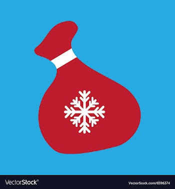 Flat icon on stylish background Santa sack vector image