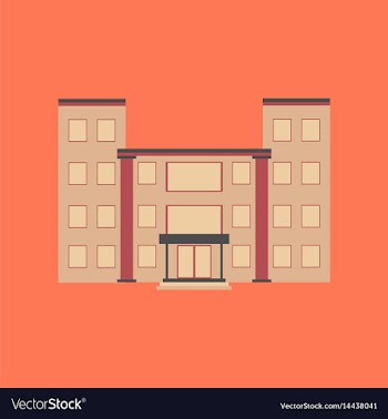 Flat icon on stylish background school building vector image