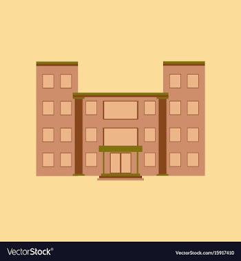 Flat icon on stylish background school building vector image