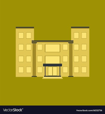 Flat icon on stylish background school building vector image