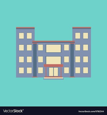 Flat icon on stylish background school building vector image
