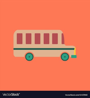 Flat icon on stylish background school bus vector image