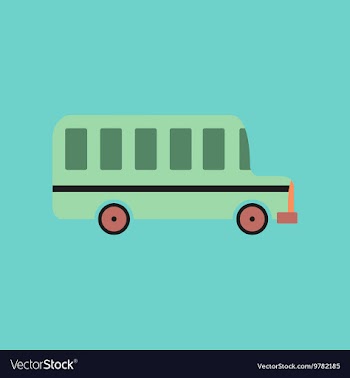 Flat icon on stylish background school bus vector image