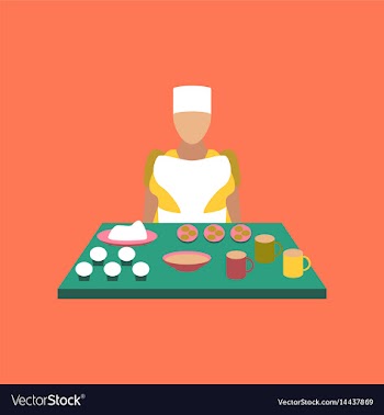 Flat icon on stylish background school cook vector image