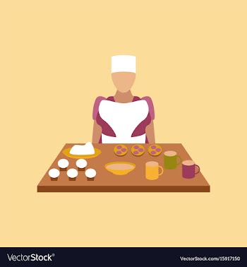 Flat icon on stylish background school cook vector image