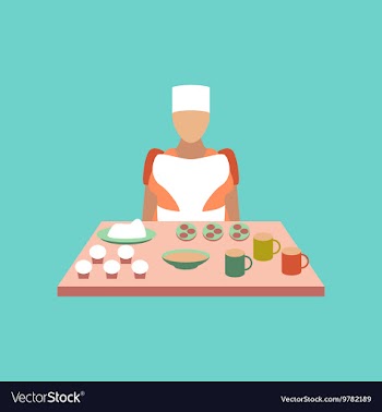 Flat icon on stylish background school cook vector image