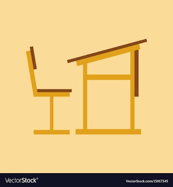 Flat icon on stylish background school desk chair vector image