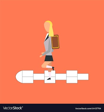 Flat icon on stylish background school girl vector image