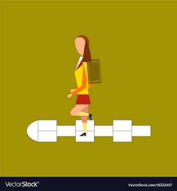 Flat icon on stylish background school girl vector image