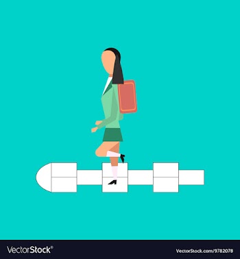 Flat icon on stylish background School girl vector image