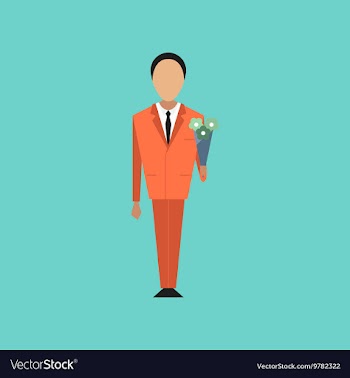 Flat icon on stylish background schoolboy flowers vector image