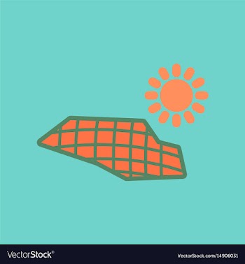 Flat icon on stylish background solar panels vector image