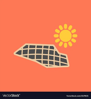 Flat icon on stylish background solar panels vector image