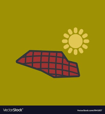Flat icon on stylish background solar panels vector image