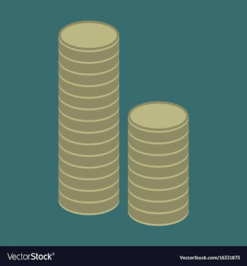 Flat icon on stylish background stacks of coins vector image